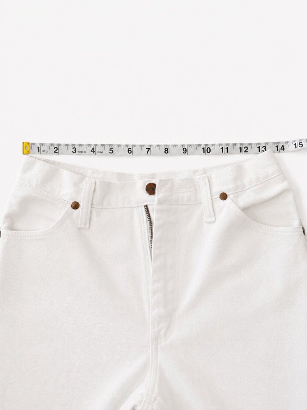 Vintage 70s Wrangler White Straight Leg Jeans 28x29 - Picture 9 of 11